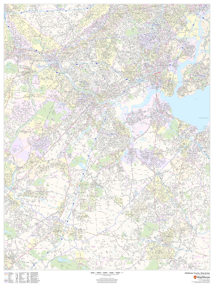 Middlesex County, New Jersey Wall Map
