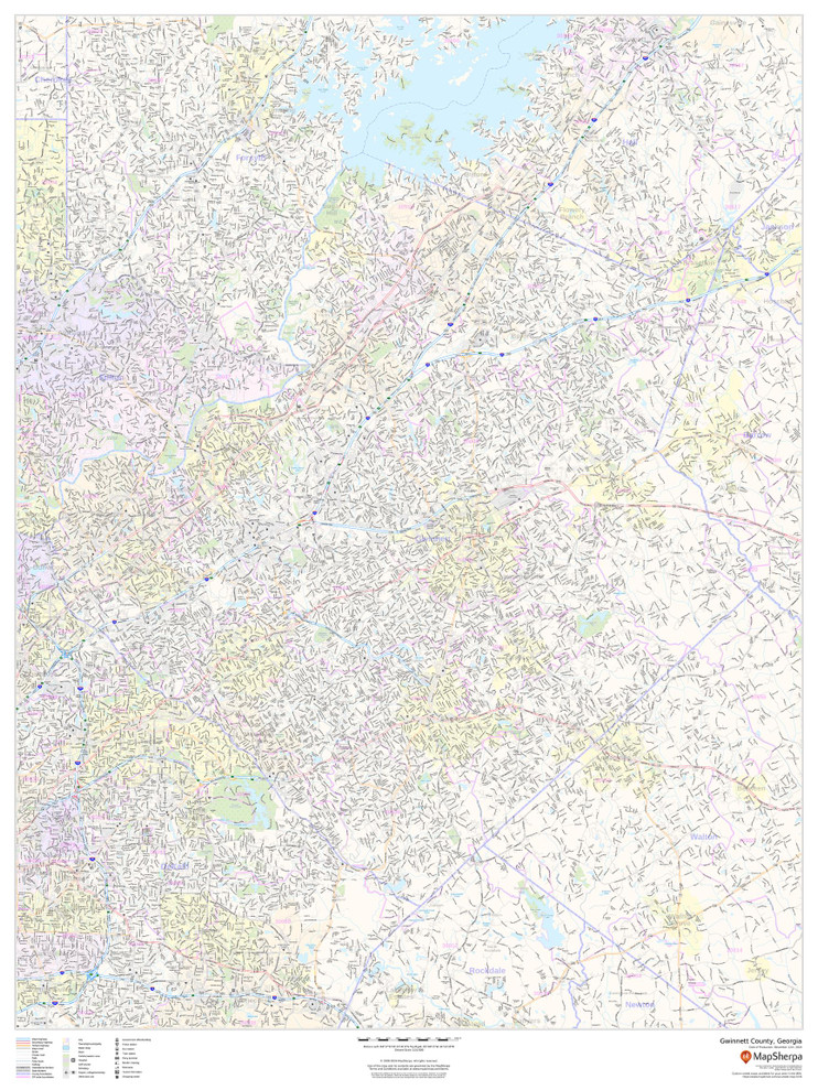 Gwinnett County, Georgia Wall Map
