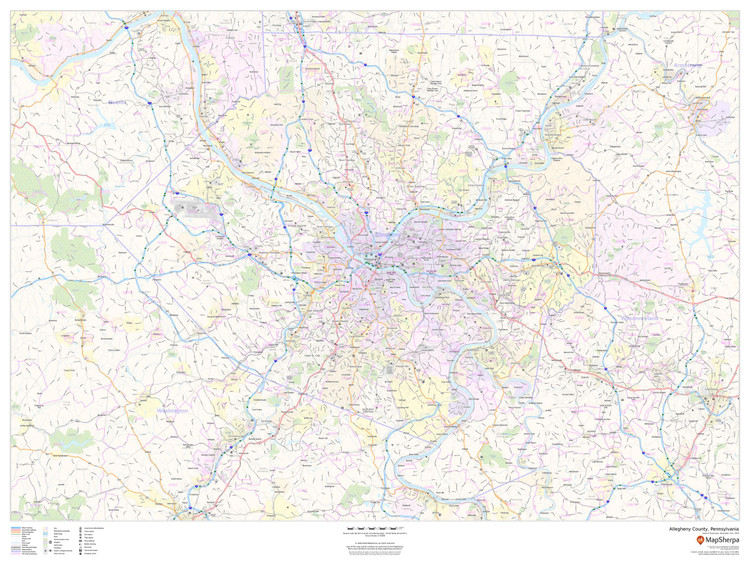 Allegheny County, Pennsylvania Wall Map
