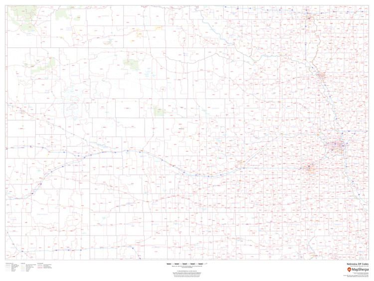 Nebraska ZIP Code Map