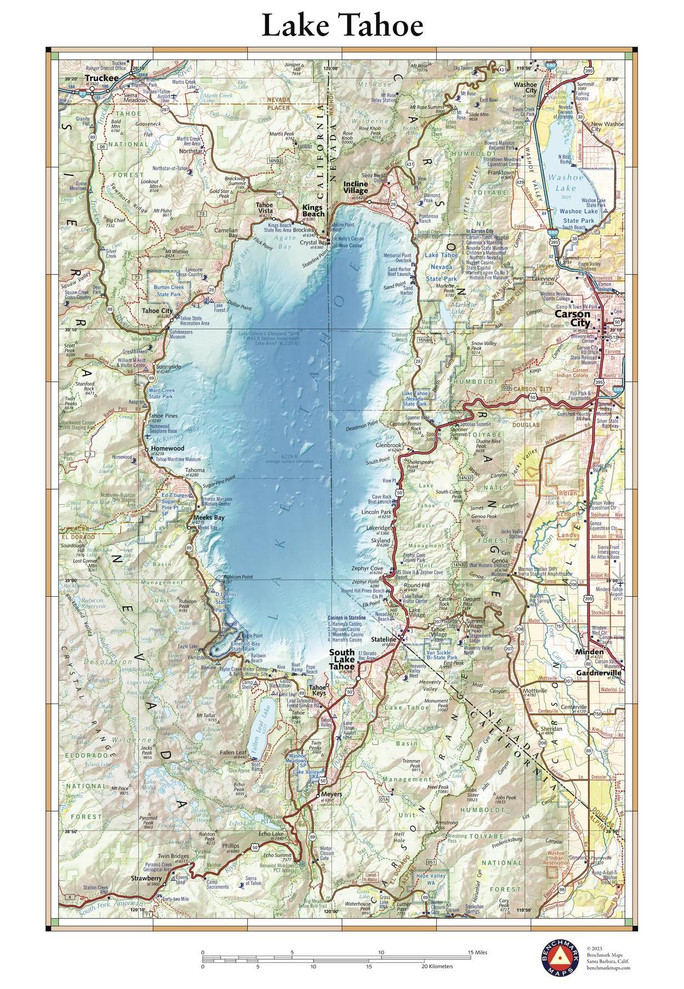 Lake Tahoe Wall Map