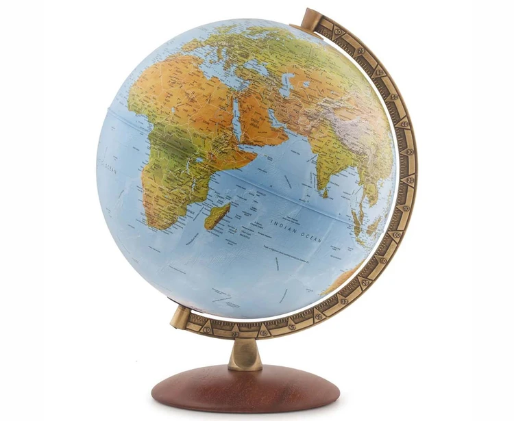 Lugano 12" Illuminated Dual Physical & Political World Globe
