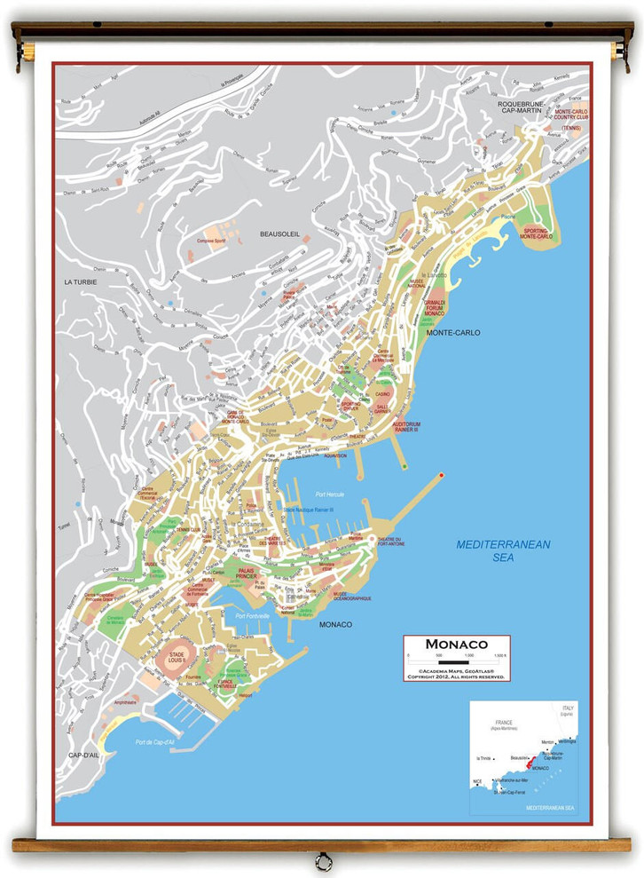 Monaco Political Educational Map from Academia Maps, image 1, World Maps Online