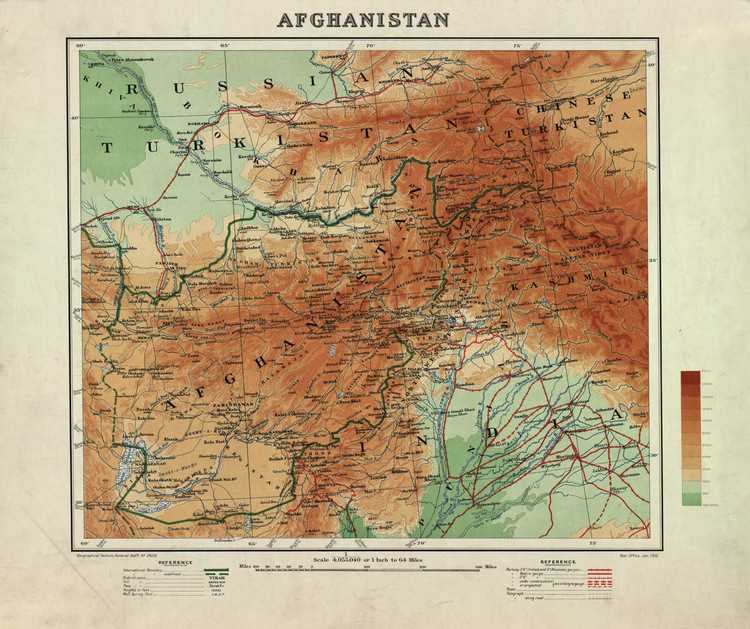 Historic Map - Afghanistan - 1912, image 1, World Maps Online