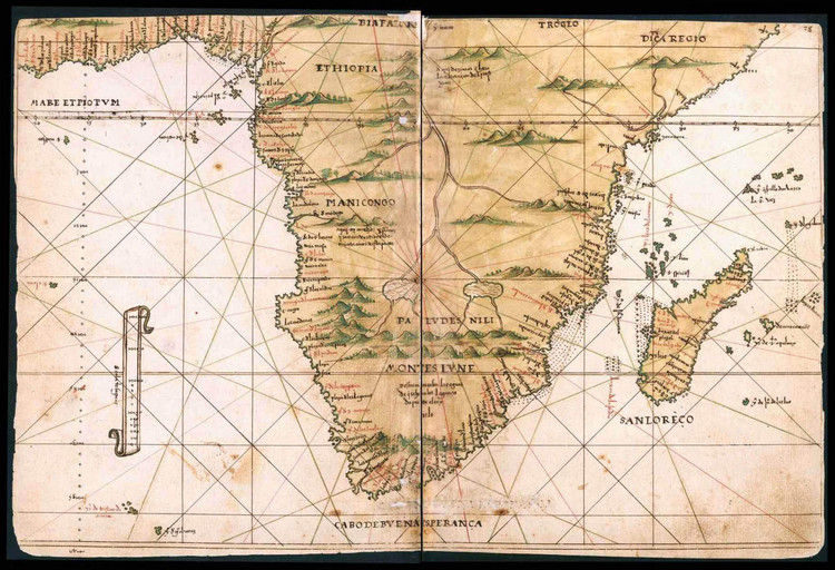 Historical Map of South Africa - General Atlas of All the Islands in the World - 1539, image 1, World Maps Online