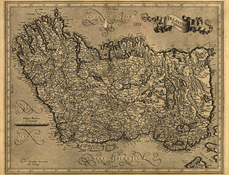 Historic Map - Ireland - 1580, image 1, World Maps Online