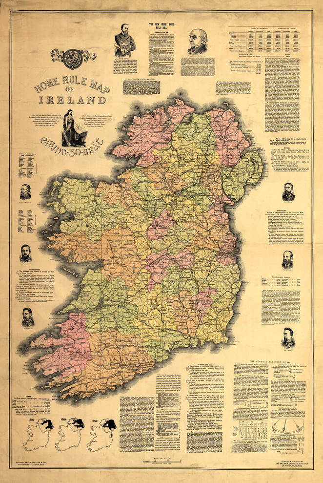 Historic Map - Ireland - 1893, image 1, World Maps Online