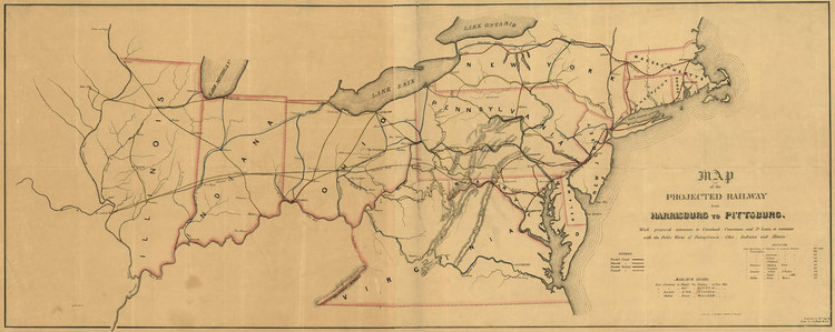 Historic Railroad Map of the Northeastern United States - 1840, image 1, World Maps Online