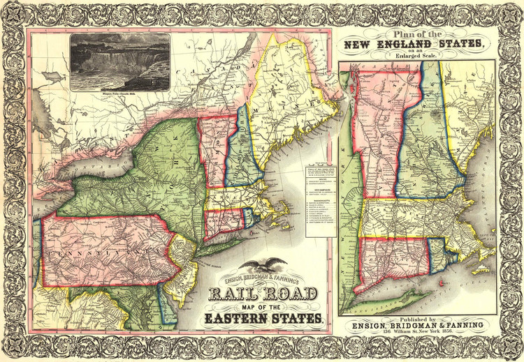 Historic Railroad Map of New England - 1856, image 1, World Maps Online