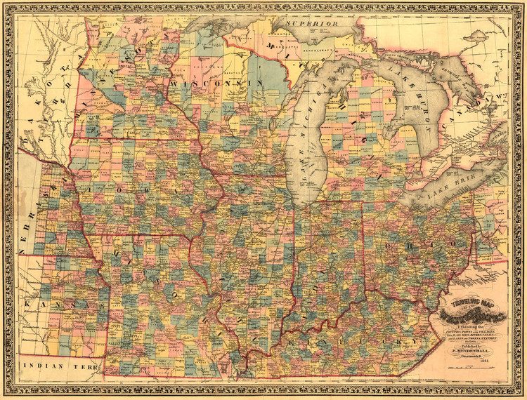 Historic Railroad Map of the Midwest - 1863, image 1, World Maps Online
