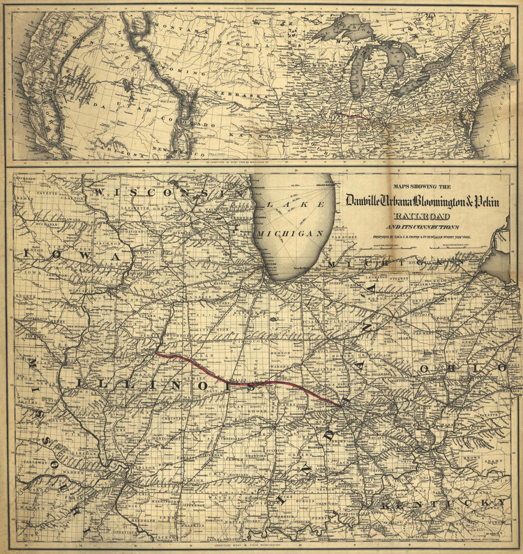 Historic Railroad Map of the Midwest - 1869, image 1, World Maps Online