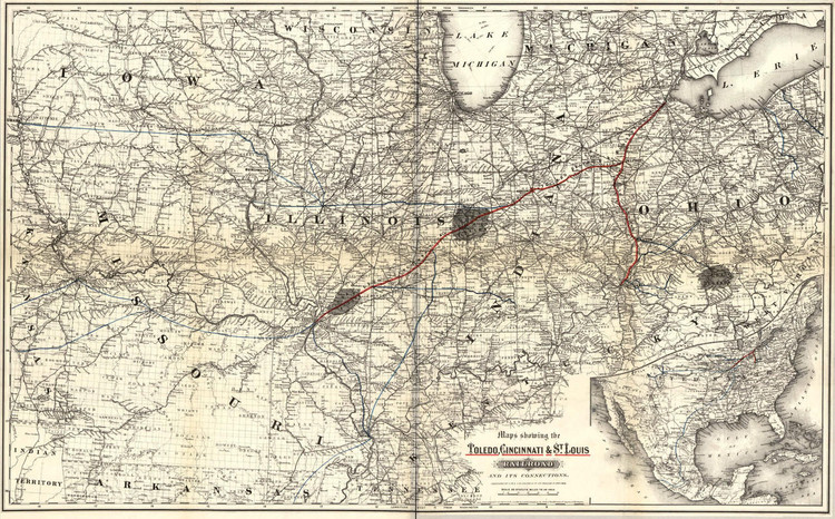 Historic Railroad Map of the Midwest - 1881, image 1, World Maps Online