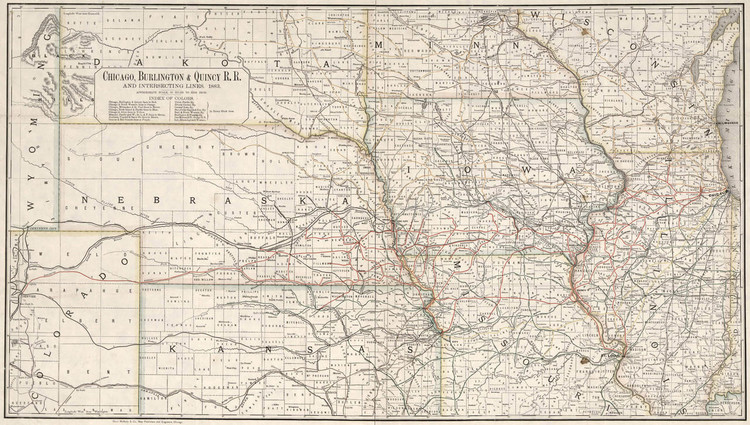 Historic Railroad Map of the Midwest - 1883, image 1, World Maps Online