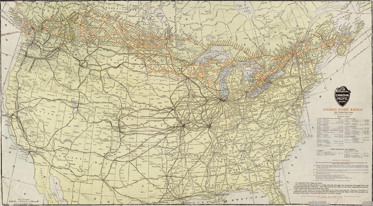 Historic Railroad Map of the United States & Canada - 1912, image 1, World Maps Online