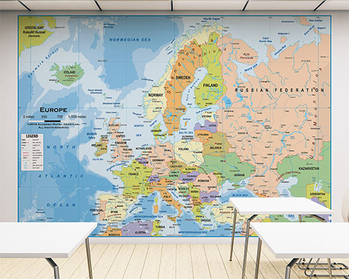 Continents Classroom Map Murals