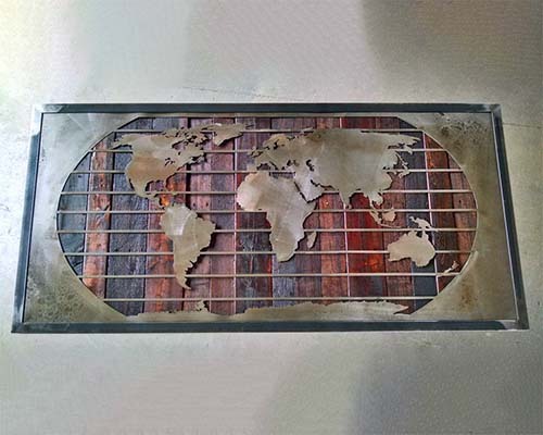 Metal Map Wall Art Sculptures