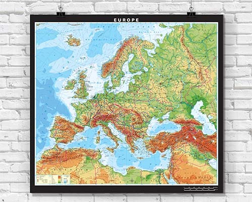 Laminated Classroom Maps of Continents