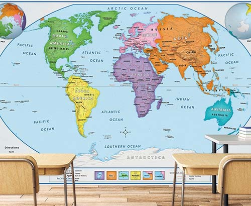 World Classroom Map Murals