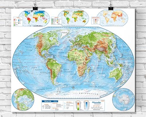 Laminated Classroom Wall Maps by Grade Level