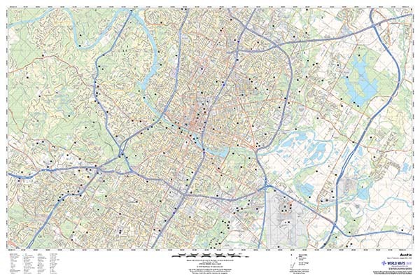 Austin Roads and Recreation US highway map