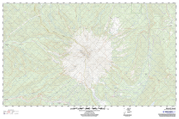 Mount Hood Custom Area Topo Wall Map