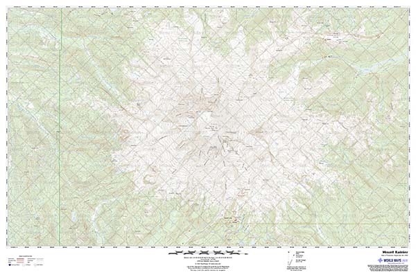 Mount Rainier Custom Area Topo Wall Map
