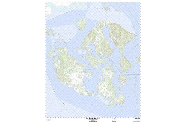 San Juan Islands Custom Area Topo Wall Map
