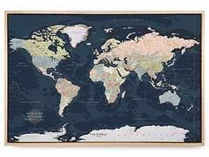 Dark Navy World Map