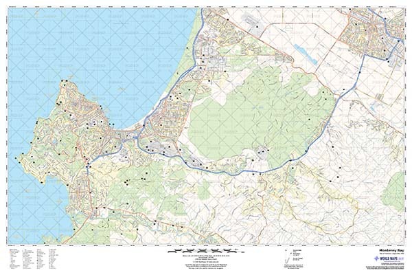 Monterey Bay Roads and Recreation US highway map