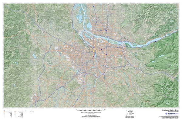 Portland Metro Area Terrain Map