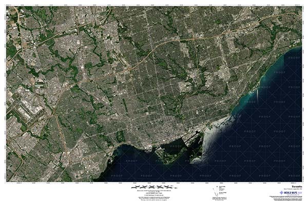 Toronto Satellite Imagery Map with Labels