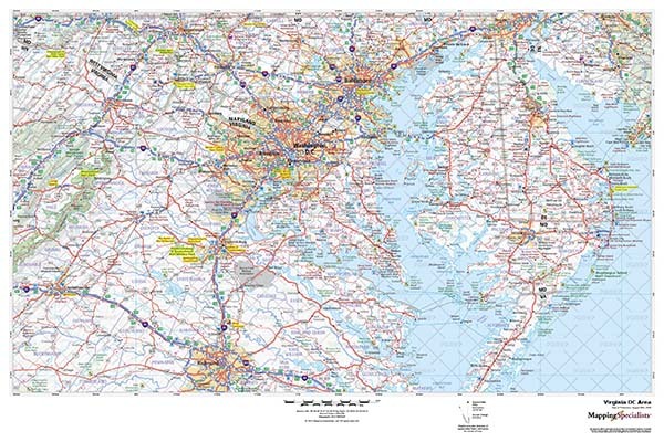 Virginia DC Metro Area map Streets and highways