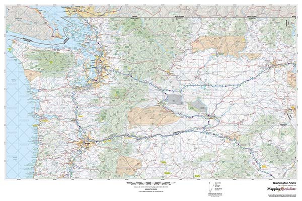 Washington State Custom Wall Map