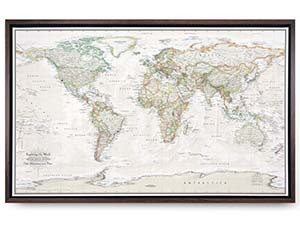 World Wanderer Soft Tones Push Pin Map