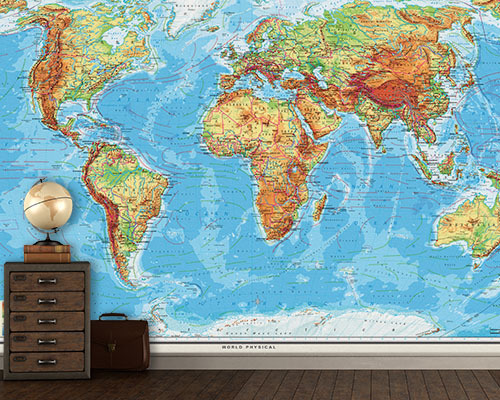 Laminated Map Murals