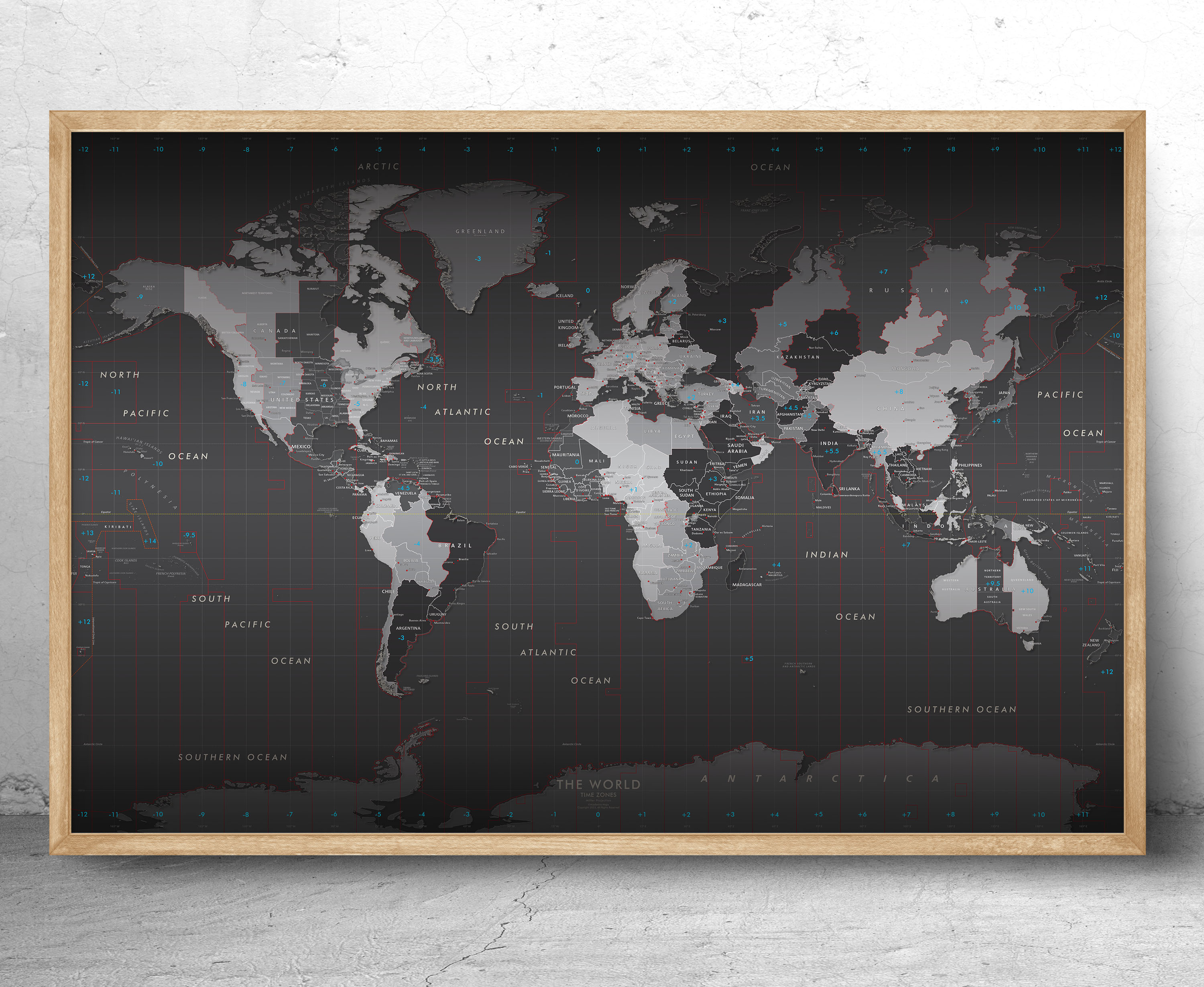 World Wall Map In Greenwich Mean Time The Map Shop World Map Jigsaw