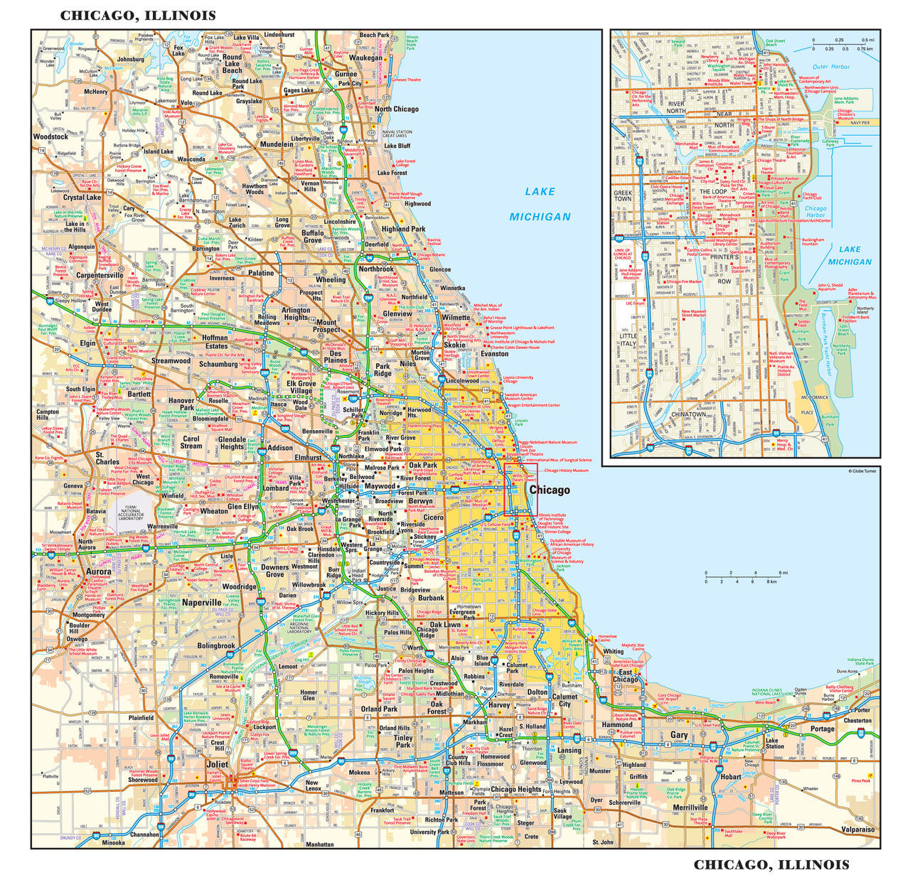 Chicago Reference Map from GeoNova | World Maps Online