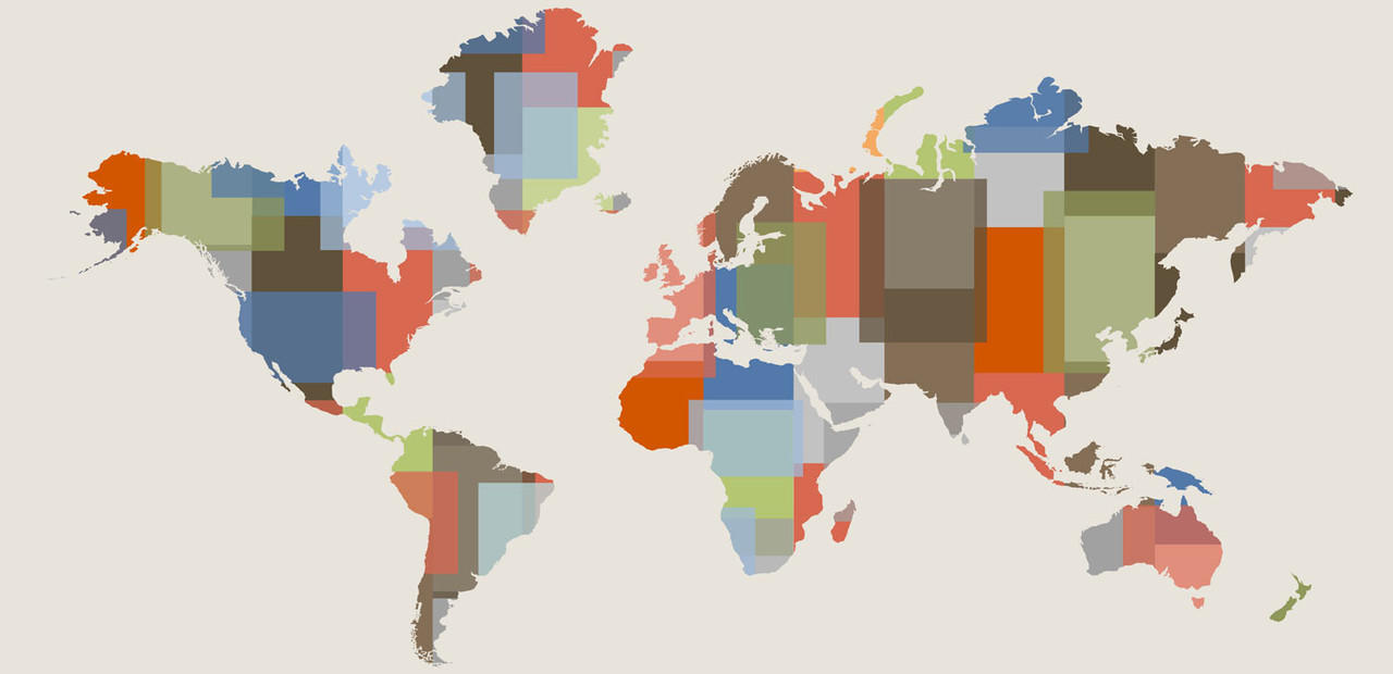 ABCD Map Mural - Blue Grey | World Maps Online