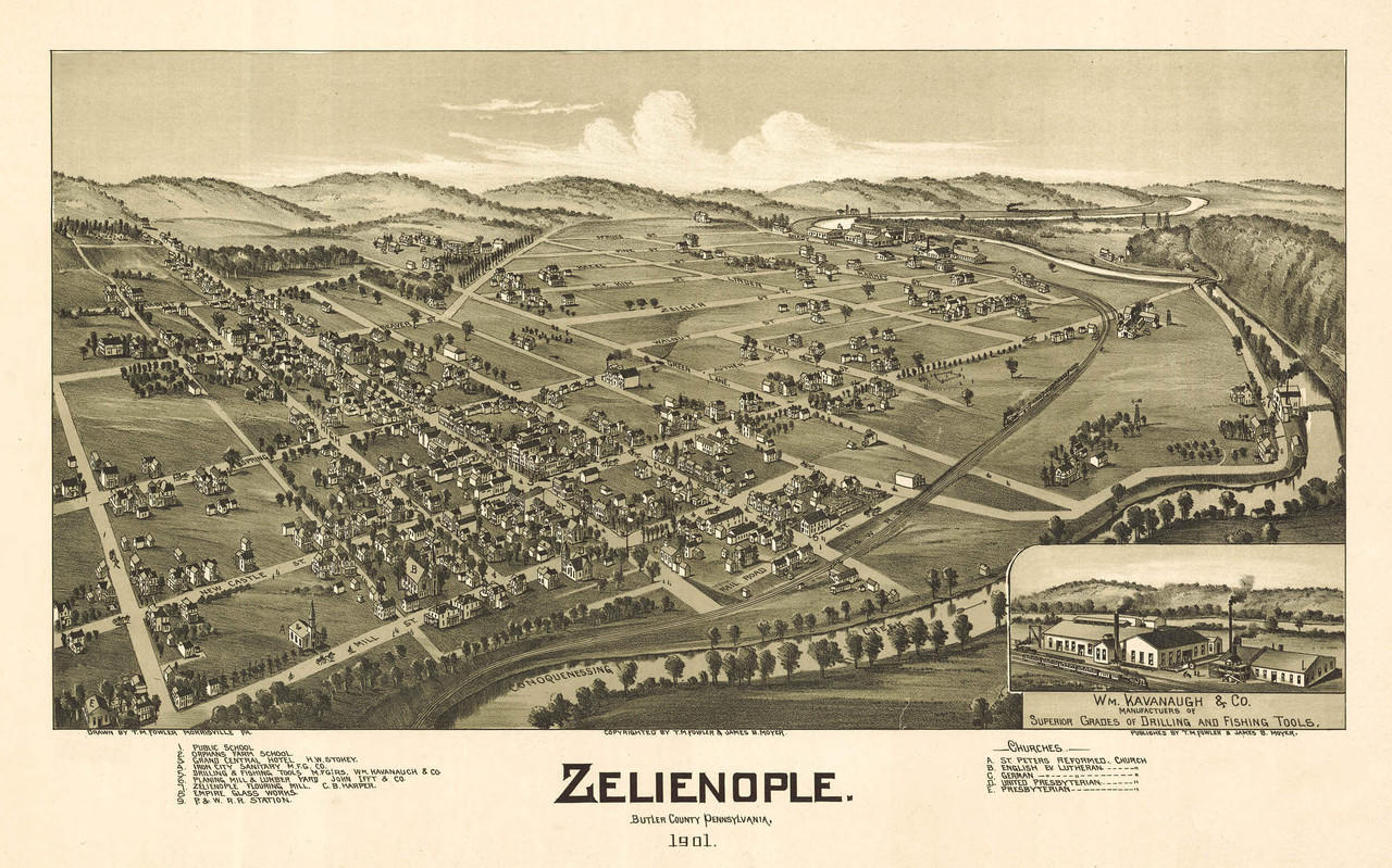 Historic Map Zelienople, PA 1901 World Maps Online