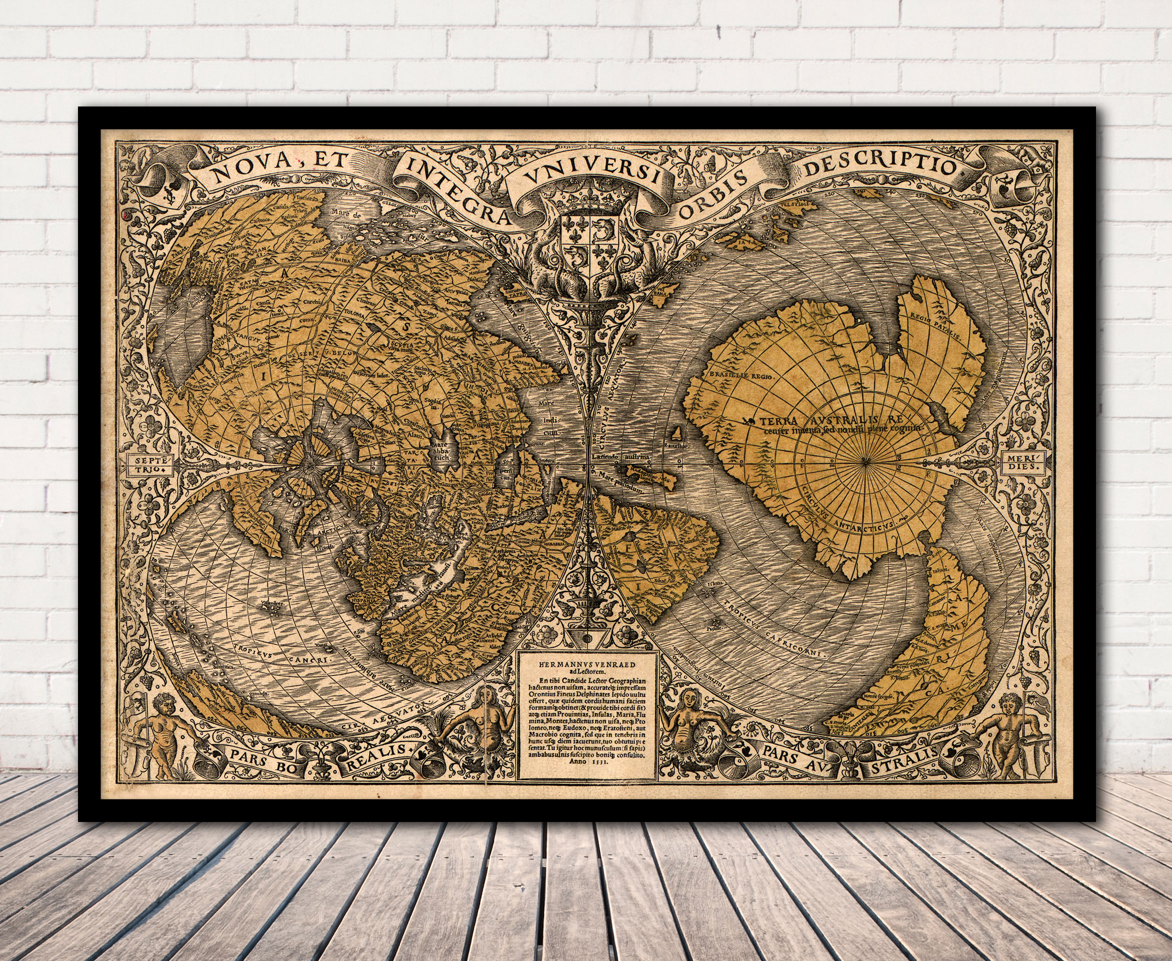 Historic Map - World - 1531 - Polar Projection Hemispheres | World