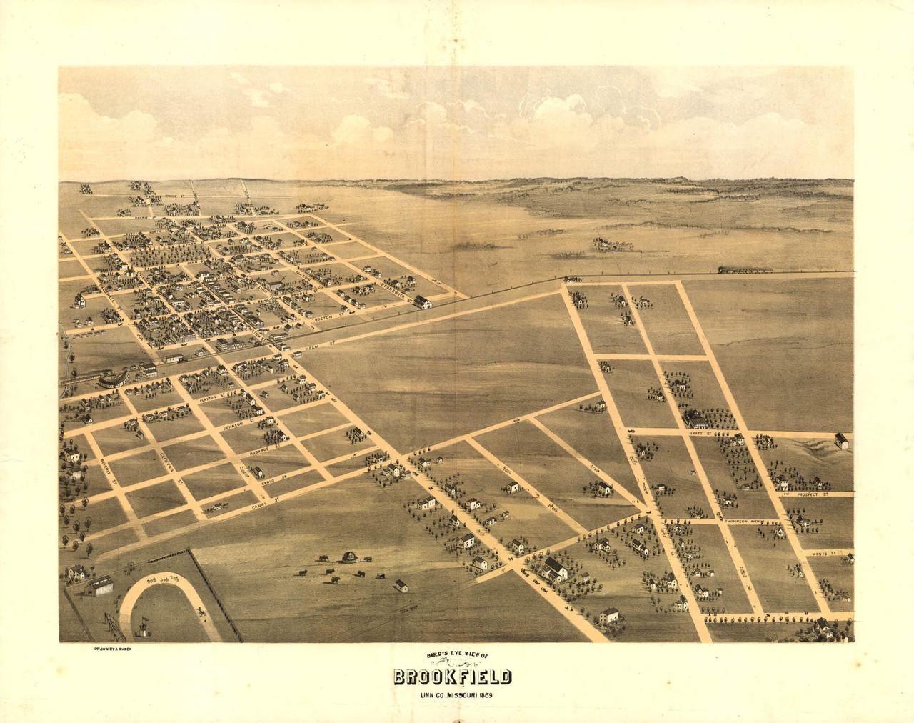 Historic Map Brookfield, MO 1869 World Maps Online
