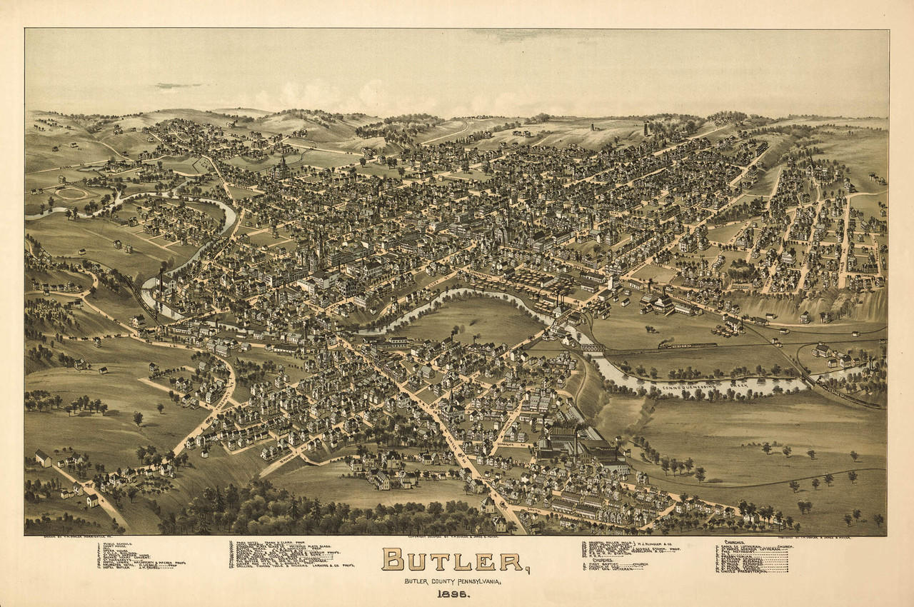 Historic Map - Butler, PA - 1896  World Maps Online
