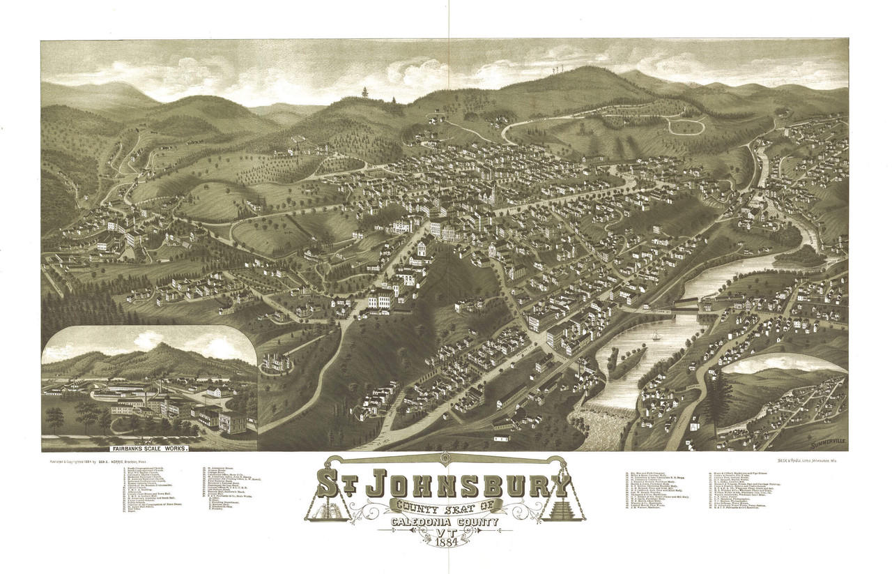 Historic Map St. Johnsbury, Vermont 1884 World Maps Online