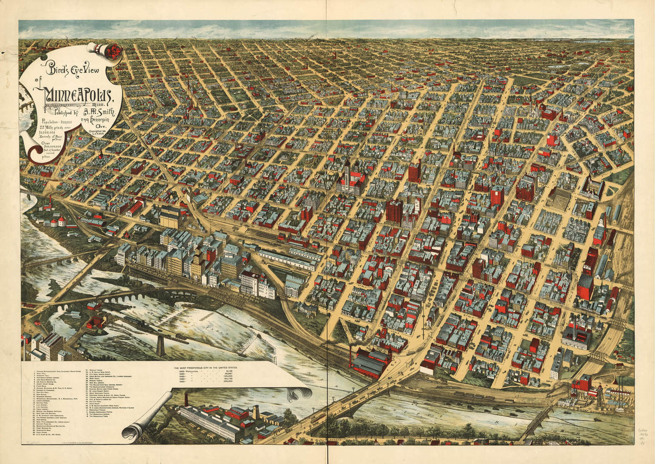 Vintage Minnesota Mutual Life スカジャン - Minnesota Map 1931 