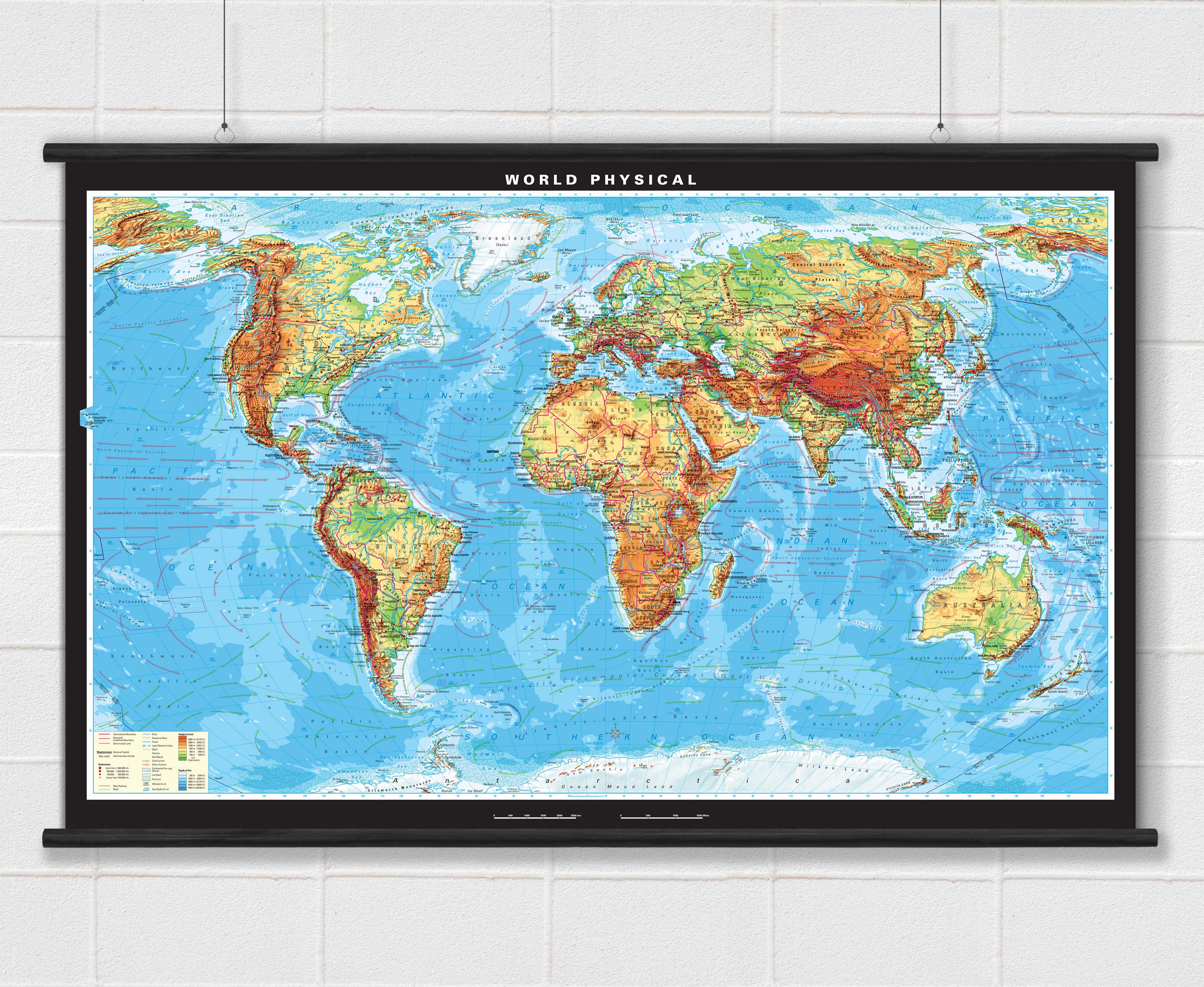 Extra Large World Physical Map - 100