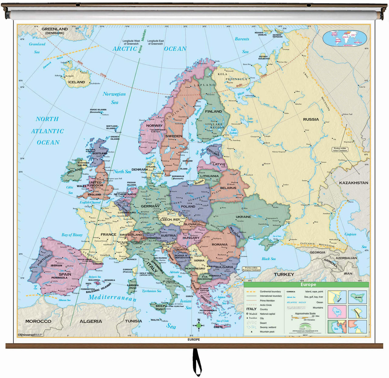 Essential Europe on Spring Roller from Kappa Maps | Maps Online