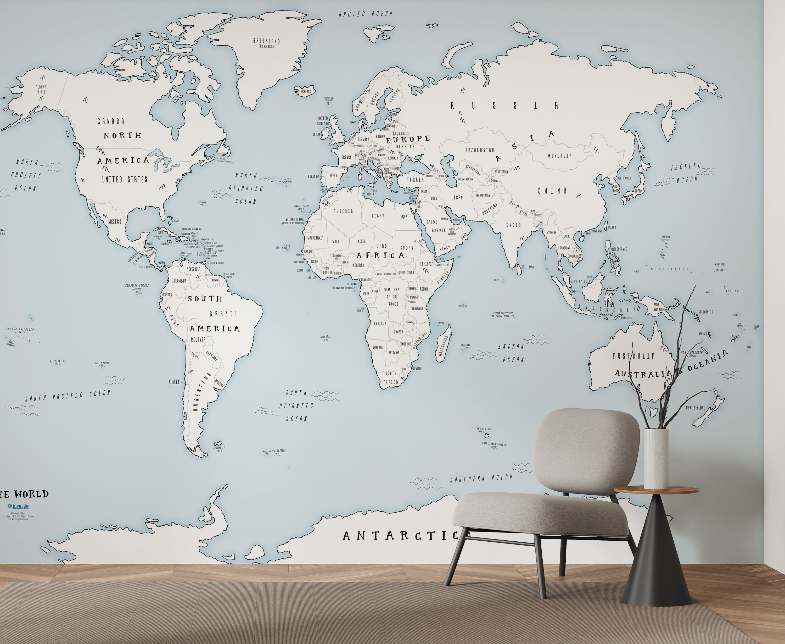 world map wallpaper bedroom