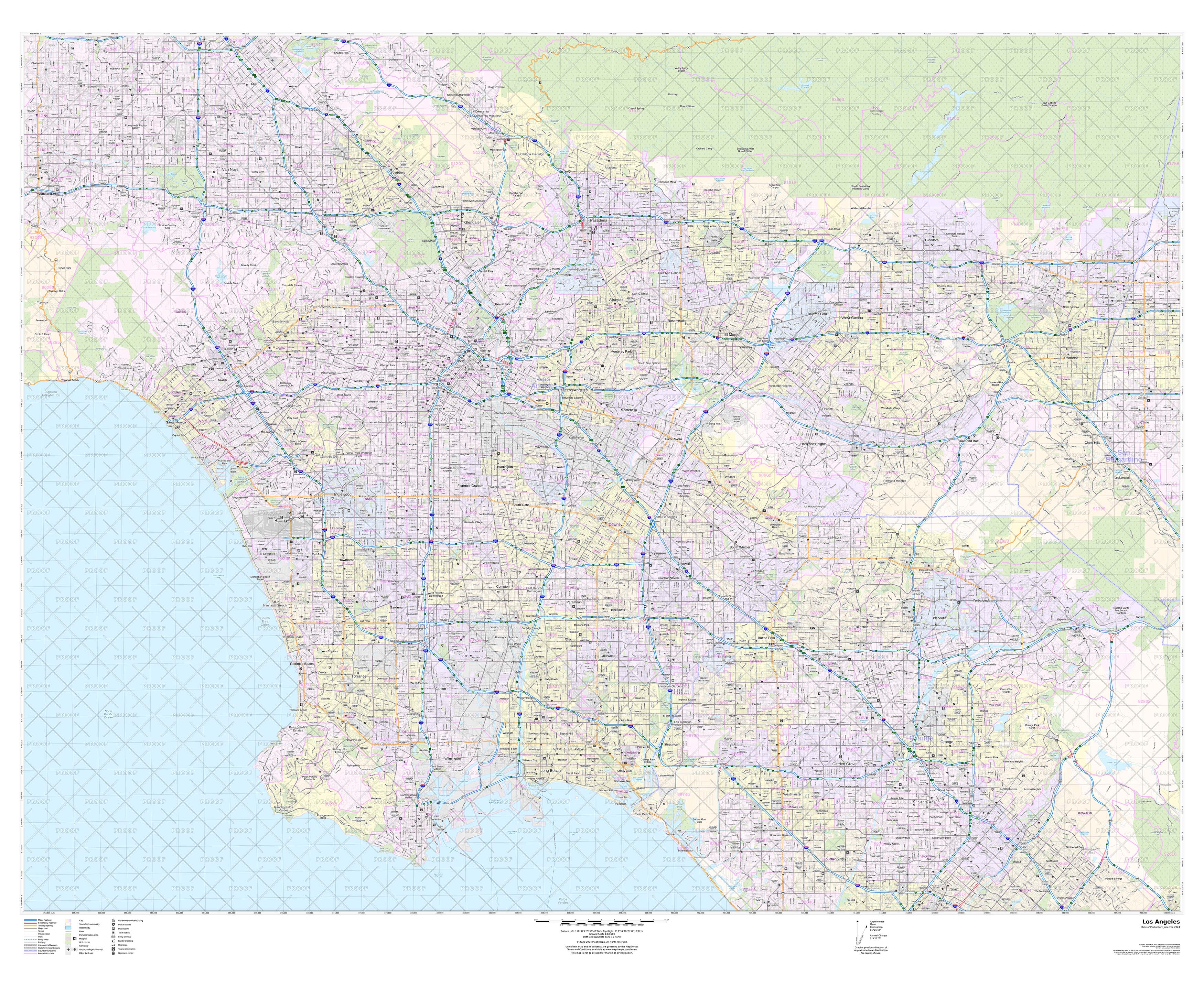 USA Streets Custom Area Street Maps Wall Map