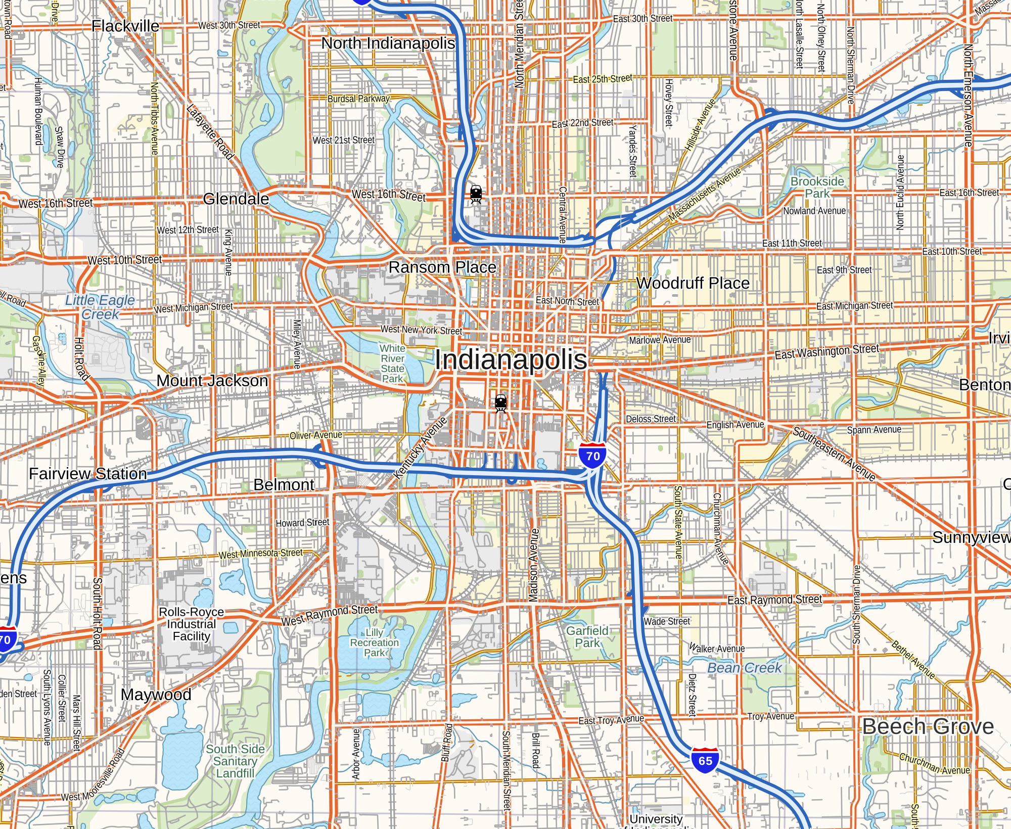 USA Roads and Recreation Custom Area Road Maps Wall Map