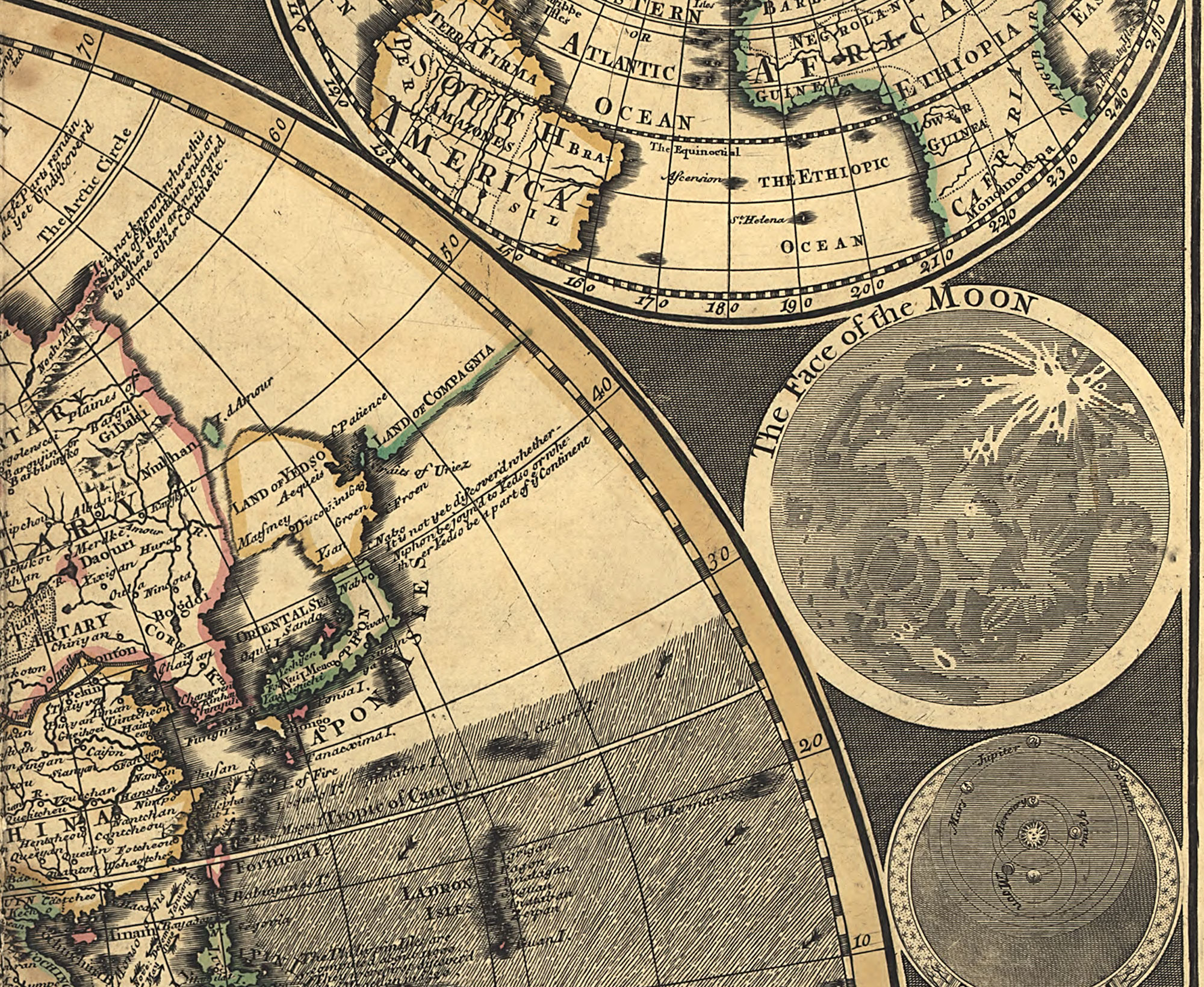 Historical Map Print - World - 1702 - William Godson | World Maps